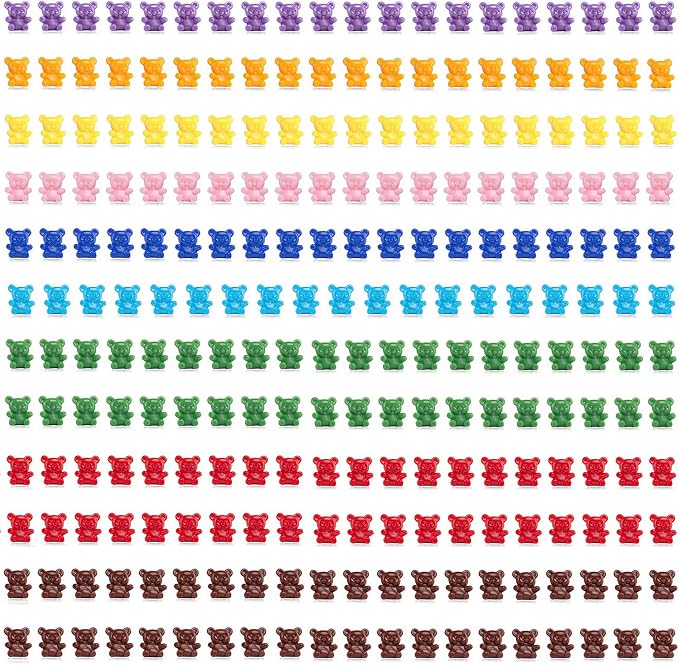 XINHUIDALSQ 180 Pcs Counting Bears, 0.62'' 9 Colors Rainbow Counting Mini Bears, Plastic Sorting Bear Counters Math Manipulatives for Ages 3+ Kids, Back to School Supplies by XINHUIDALSQ