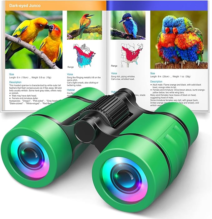 LET'S GO! Boy Toys Age 3-7 Kids Binoculars for Bird Watching|Hiking|Camping Toy for 3 4 5 6 7 Year Old Boy Girl Christmas Birthday Gifts Outdoor Travel Toys for Kid Boys Ages 3-6 Stocking Stuffers by LETSGO