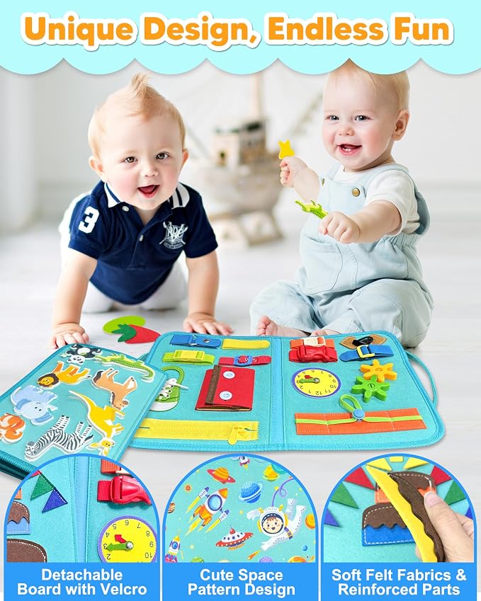 Exorany Busy Board Montessori Toys for Toddler Boy Girl Gifts Busy Book - Image 4