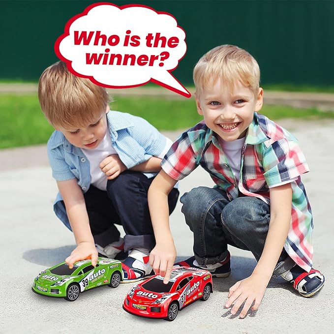 7 Inch Race Toy Cars for Toddler Boys Girls Friction Powered Push and Go Trucks Car Toys for Kids Ages 3 4 5 6 Year Old Birthday Gifts Christmas Stocking Stuffers