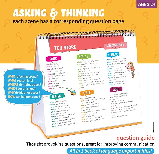 Picture Book and Emotion Cards, Picture Story Cards, Social Emotional Learning Activities, Autism Homeschooling, Educational Busy Book, Speech Therapy Materials (WH Question Flipbook) - Image 3