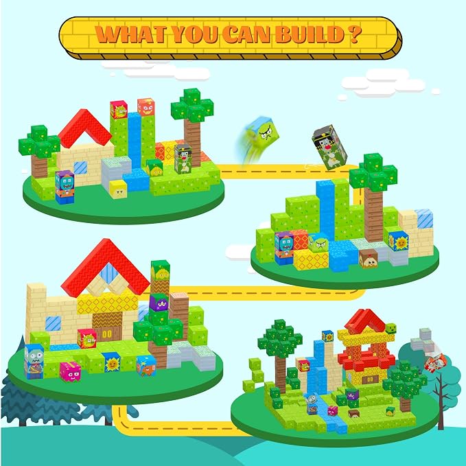 SKTMYY Magnetic Blocks-120pcs Game Magnetic Building Blocks for Kids Ages 4-8, STEM Sensory Magnet Blocks Cubes Toys for Toddlers Boys & Girls - Image 3