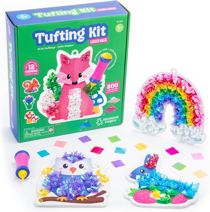 Educational Insights Tufting Kit - Arts and Crafts for Kids Ages 4-8, Poke in Art Kits for Girls & Boys, DIY Kids Craft Kit, Mess Free Art Set with Crafting Supplies, Easy Toddler Crafts by EducationalInsights