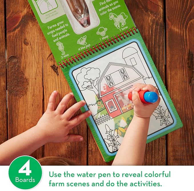 Melissa & Doug Water Wow! Mess Free Coloring Book, Reusable Water-Reveal Activity Pad, On The Farm, Travel Toys, Party Favors, for Toddlers & Kids Ages 3+ - Image 4