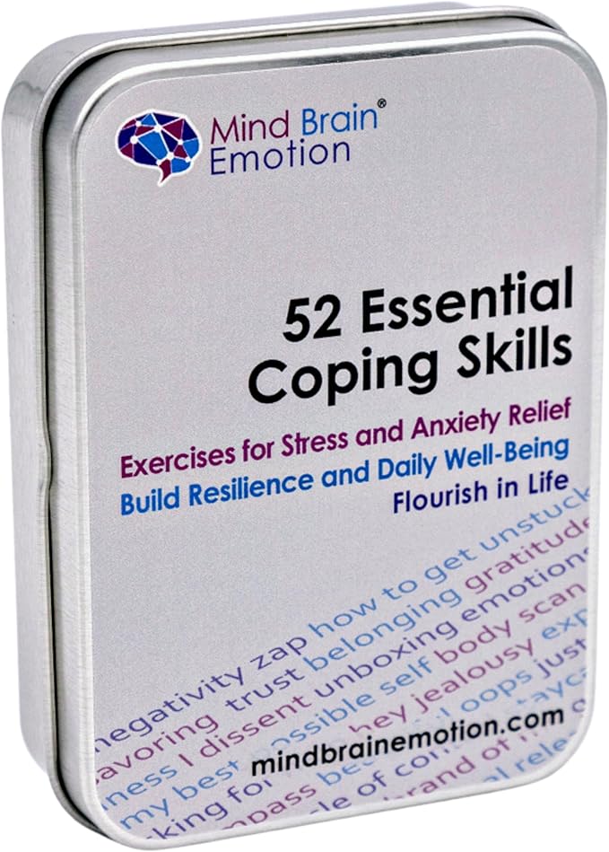 Mind Brain Emotion 52 Essential Coping Skills Cards - Self Care Exercises for Stress and Social Anxiety Relief - Resilience, Emotional Agility, Confidence Therapy Games for Teens, Adults by MindBrainEmotion