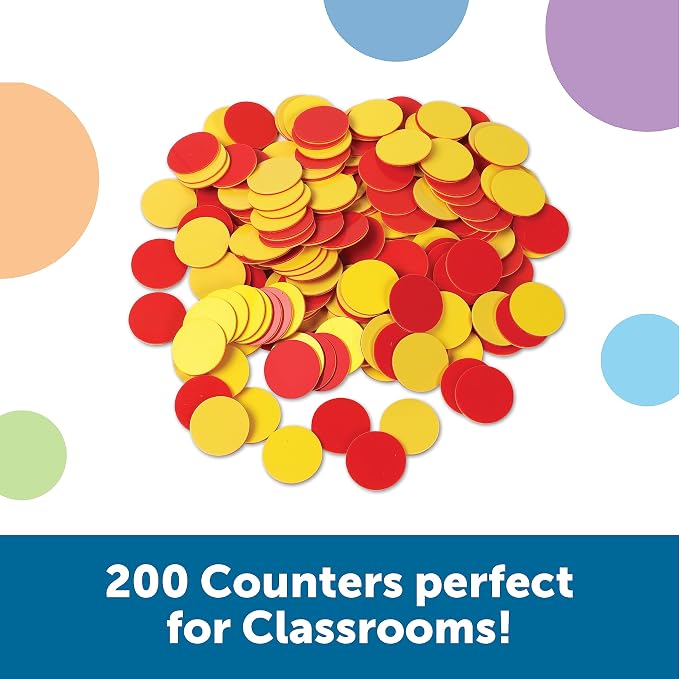 Learning Resources Two-Color Counters, Red/Yellow, Educational Counting, Sorting, and Patterning, Family Counters, Set of 200, Grades K+, Ages 5+ - Image 4