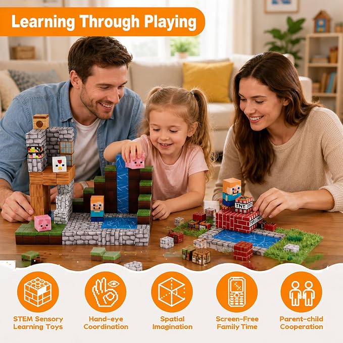 Magnetic Blocks for Kids Ages 3-8, 100PCS STEM Magnetic Building Cubes, Montessori Construction Toys for Boys Girls, Creative Educational Building Set, Birthday - Image 2