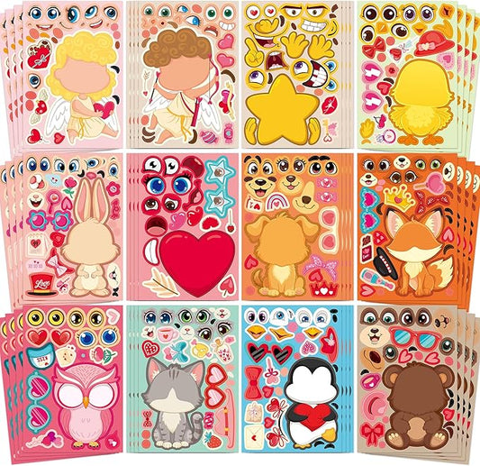 Valentines Stickers for Kids Toddlers 48 Sheets Valentines Day Gifts for Kids Classroom Party Favors Crafts Games Activities Birthday Party Dcorations Essentials Preschool Kindergarten