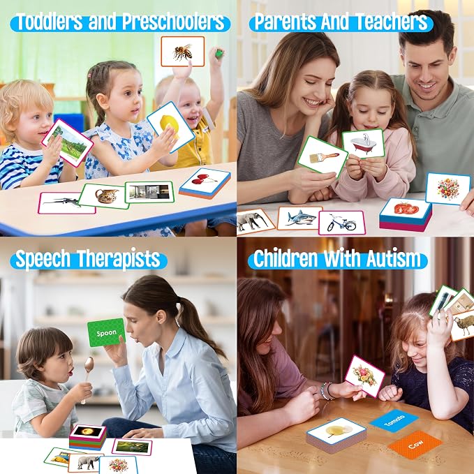 140 Noun Picture-Word Cards, Picture Flashcards Language Builder Visual Aid Speech Development Tool for Autism, ESL Teaching Materials for Adults, Non-Verbal Children Vocabulary Builder for Toddlers - Image 7