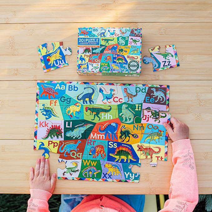 eeBoo Dinosaur Alphabet 20 Giant Piece Children's Puzzle, 15" x 11" - Image 4