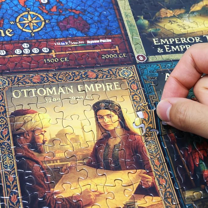 Think2Master Colorful Post Classical Civilization 1000 Pieces Large Format Jigsaw Puzzle: 13+, Teens, Adults & Families. Great Gift with Historical Timeline & World Map. Size: 26.8” X 18.9” - Image 2