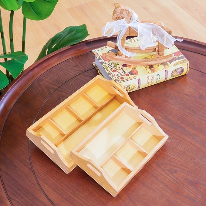 Premium Montessori 3-Compartment Sorting Tray – Solid Beechwood Classification Tray, Practical Life Activity for Sorting, Counting & Fine Motor Skills, Homeschool Classroom Kids Toddlers Ages 3-6 - Image 5
