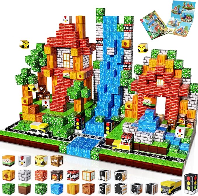 Magneverse 150 PCS Magnetic Blocks - Forest Magnetic Building Block for Kids Ages 4-8, Magnetic Cubes for Boys Girls, STEM Educational Stacking Magnet Toy for 3 4 5 6 7 8 9 10 11 12 Birthday Gifts by Magneverse
