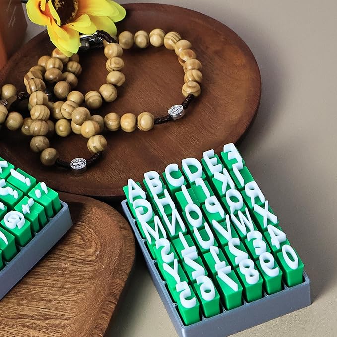 Alphabet Stamps Set for Clay Pottery - Polymer Clay Tools, Uppercase and Lowercase Alphabet Number Symbols Small Press Fondant Embosser DIY Cookie Stamps (Uppercase Alphabet & Numbers)