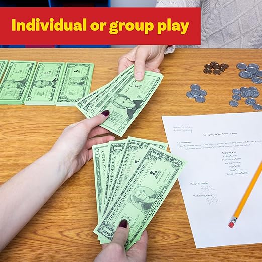 LEARNING ADVANTAGE Play Money Set, 100 Bills and 94 Coins - Image 5