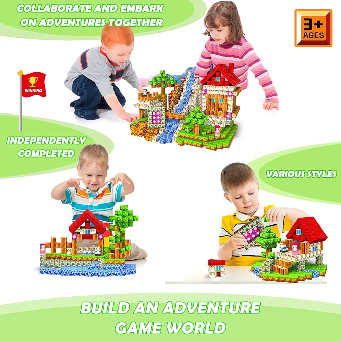 GaHoo 220PCS Magnetic Blocks, Forest Magnetic Building Cubes for Kids - Image 6