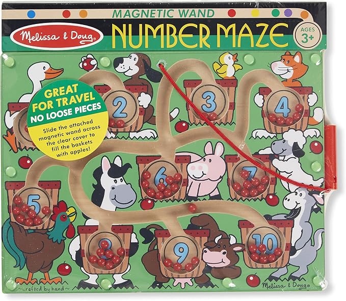 Melissa & Doug Magnetic Wand Number Maze - Wooden Puzzle Activity Learning Toys, Travel Activities for Kids, Magnetic Maze for Toddlers and Kids Ages 3+ - Image 6