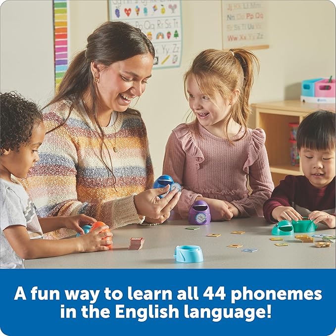 Learning Resources Say-a-Sound Sorting Sharks - Montessori Toys, Kindergarten Learning Activities, Phonemic Awareness Flash Cards, Dyslexia Tools for Kids, Speech Therapy Materials, Learn to Read - Image 2