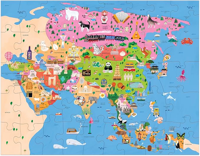 Mudpuppy - Map of Asia 70 Piece Geographic Puzzle for Kids - Image 2