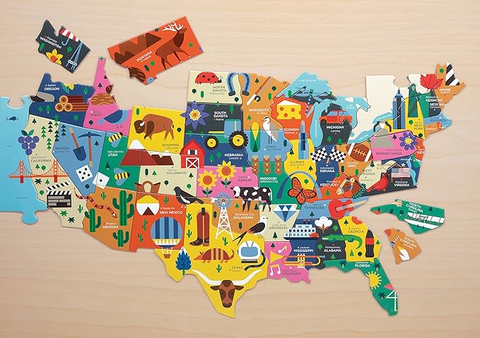 Mudpuppy - Map Of The U.S.A. 70 Piece Geographic Puzzle for Kids - Image 9