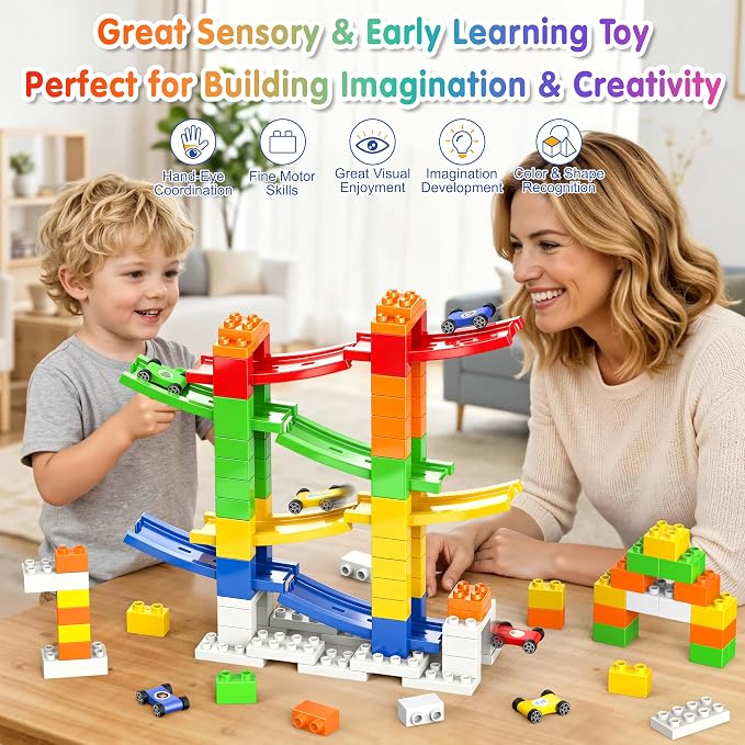 DIY Building Blocks Car Ramp Race Track Toy for Boys Ages 3+, STEM Gift - Image 5