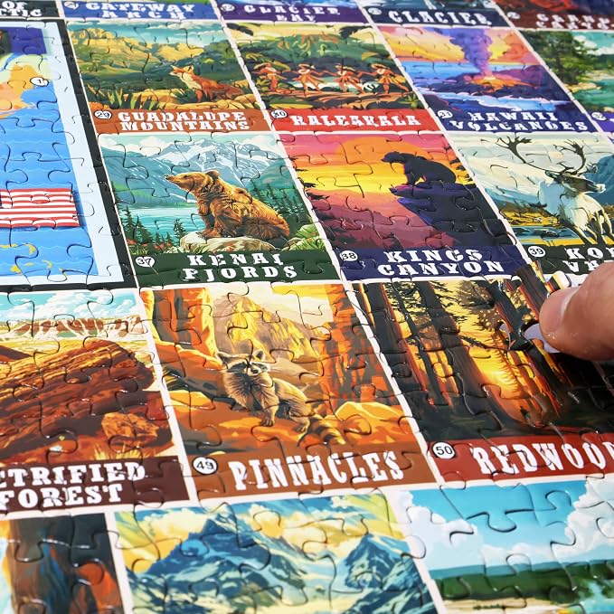 Think2Master Colorful Vintage USA National Parks 1000 Pieces Large Format Jigsaw Puzzle for 13+, Teens, Adults & Families. Great Gift for People Interested in Traveling. Size: 26.8” X 18.9” - Image 2