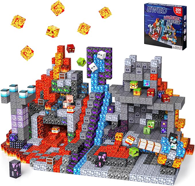 200PCS Magnetic Blocks, Magnetic Building Blocks Cubes Tiles for Kid by Unknown