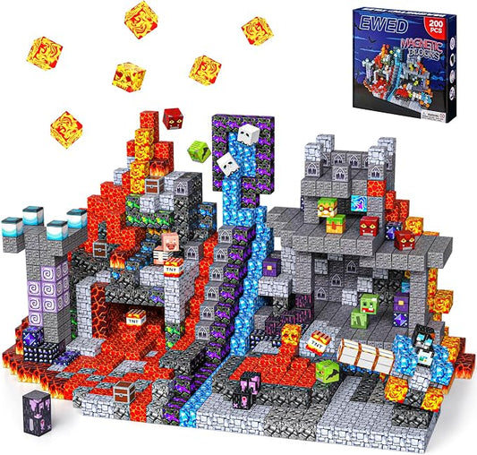 200PCS Magnetic Blocks, Magnetic Building Blocks Cubes Tiles for Kid by Unknown