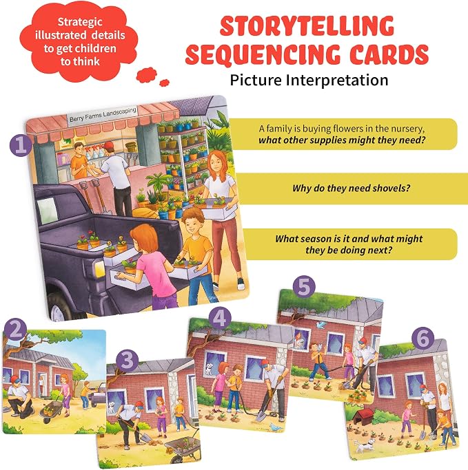 Sequencing Cards for Storytelling, Speech Therapy Game, Special Education Materials, Sentence Building, Problem Solving, Homeschooling Sequence Cards, Autism Game, Picture Sences, SEL - Image 2