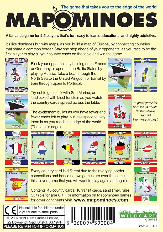 MAPOMINOES Europe – The Ultimate Geography Game – Fun and Educational Travel Card Game About Connecting European Countries for Kids Teens and Adults. Like Dominoes with maps. - Image 6
