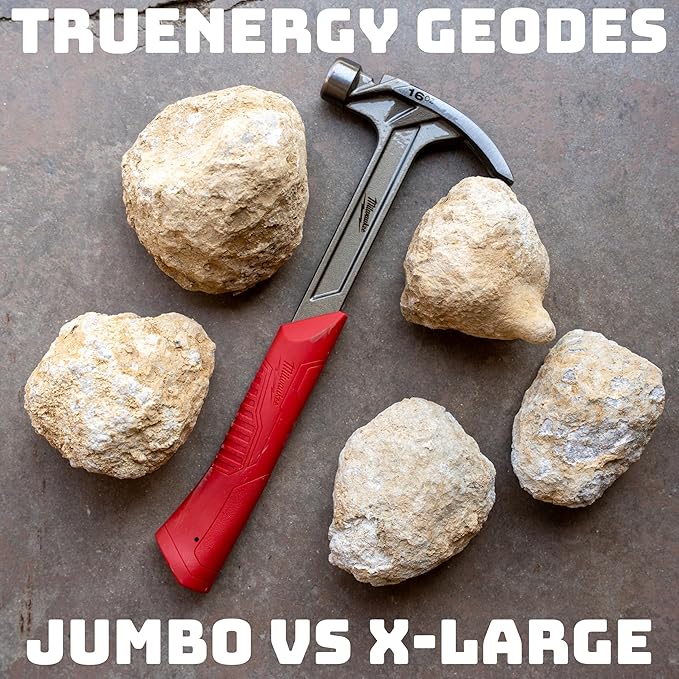 TRUENERGY Break Your Own Geodes Kit for Kids – 5X Easier to Open 3 to 4 X-Large Natural Crystal Geodes, Magnifying Glass & Learning Guide – STEM Science Rock Kit – Gift-Ready