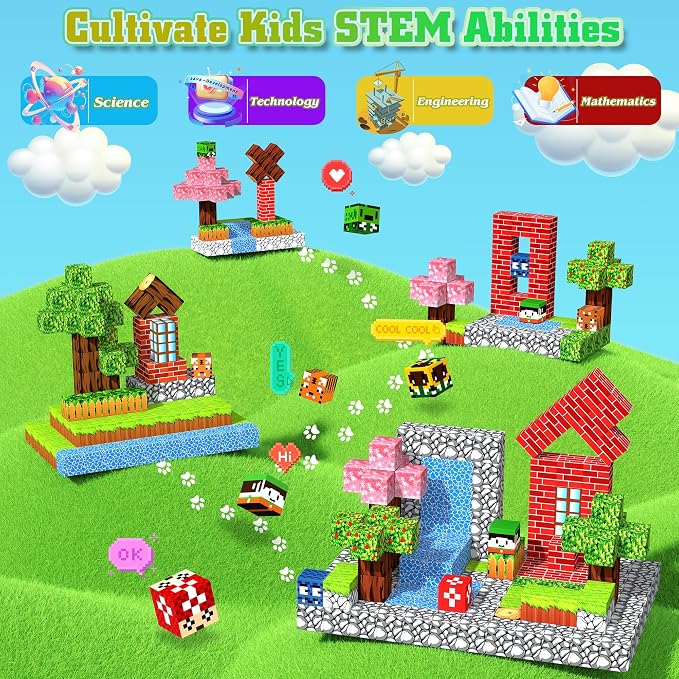 Magnetic Blocks Toys for Kids Age 3+, Forest World, 150PCS - Image 3