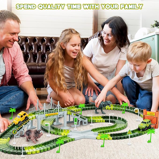 Dinosaur Tracks, 271 PCS Create A Dinosaur World Road Race Kids Boys Toys - Image 7
