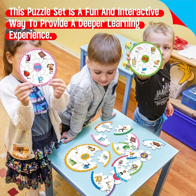 Phonics Puzzles, Short Vowel Sound Blends-30 Phonics & 150 Sight Words, Phonetic Rhyming Game Learn to Read Spell First Word Early Educational Tool for Toddlers, Preschool, Kindergarten, Homeschooling - Image 5
