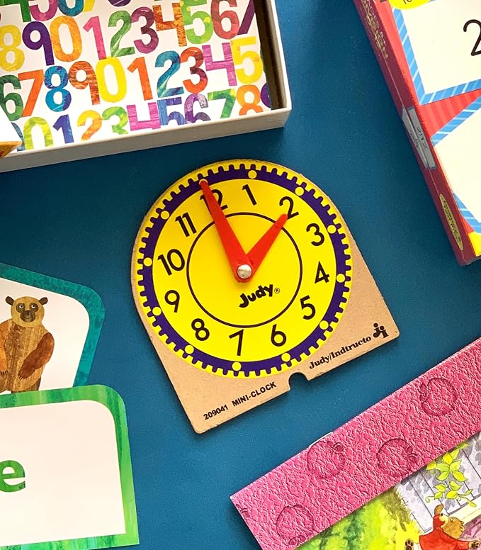 Judy Carson Dellosa 12 Mini Judy Clocks Set, 4" x 4" Learning Clock for Kids Ages 4-8, Kids Analog Clock for Teaching Time, Teaching Time Activity Set for Schools, Homeschool and Daycare - Image 5