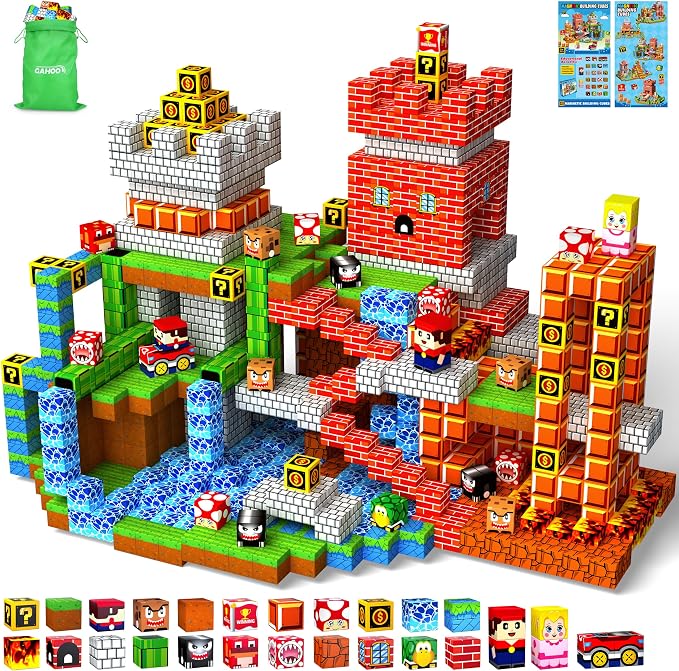 Magnetic Blocks, 220PCS Magnetic Building Blocks Tiles for Kids Aged 3-10 by GaHoo