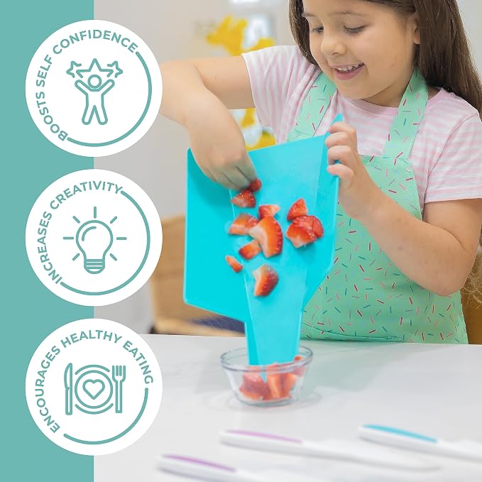 TOVLA JR. Premium Montessori Kid-Safe Knife & Cutting Board Set – Real Kitchen Tools for Toddlers & Young Kids Learning to Cook, Safe & Easy for Begin... - Image 4
