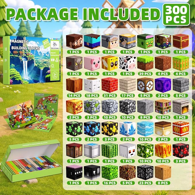 300PCS Magnetic Building Blocks, STEM Educational Magnet Cubes Toys - Image 2