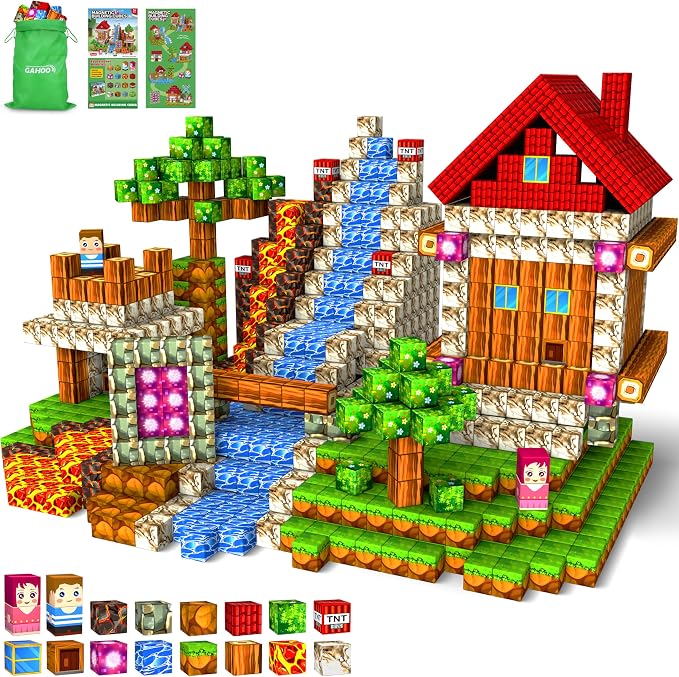GaHoo 220PCS Magnetic Blocks, Forest Magnetic Building Cubes for Kids by GaHoo
