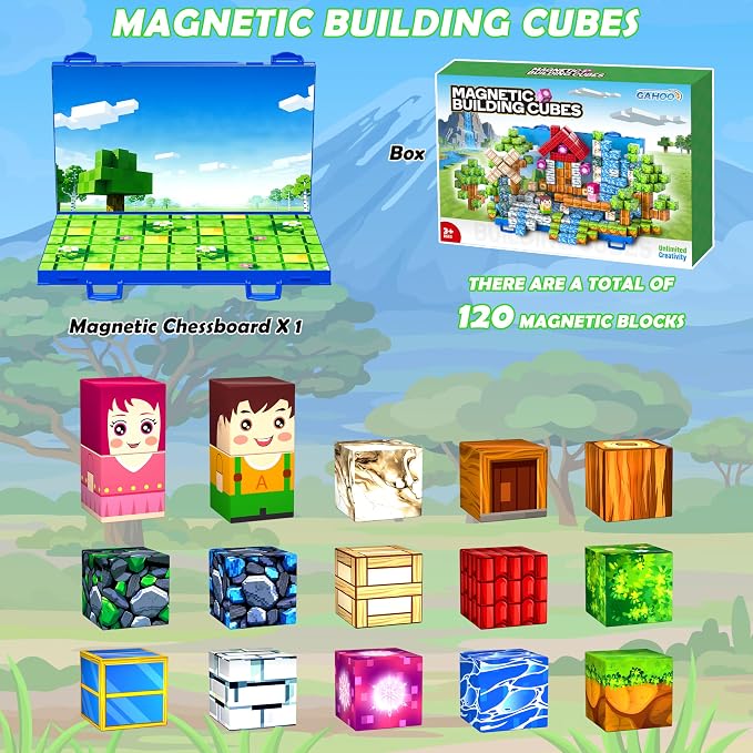 120PCS Magnetic Blocks, Forset Magnetic Building Blocks Tiles for Kids 3+ - Image 2
