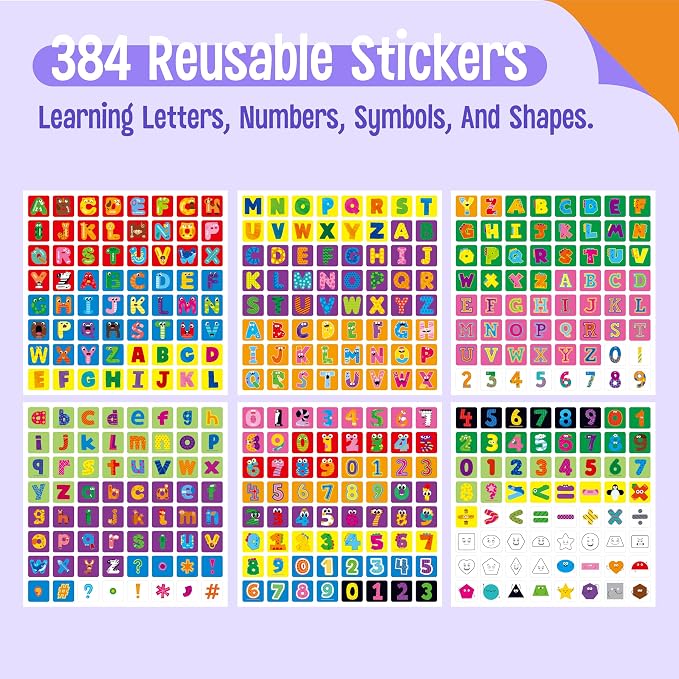 100 Math Linking Cubes, Math Cubes with 384 Reusable Stickers-Letters, Numbers, Shapes, Manipulative Geometric Connecting and Counting Blocks, Educational Toy for Kids Math Learning and Fun Activities - Image 4
