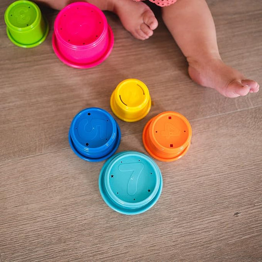 The First Years Stack & Count Stacking Cups - Colorful Baby Stacking Water Toys Set - Stackable Cups for Learning - Baby Bath Toys - Toddler Water Table Toys - 8 Count - Image 2