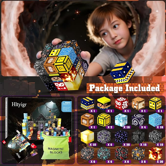 Magnetic Blocks Toys for Kids Age 3+, Cave World, 150PCS - Image 4
