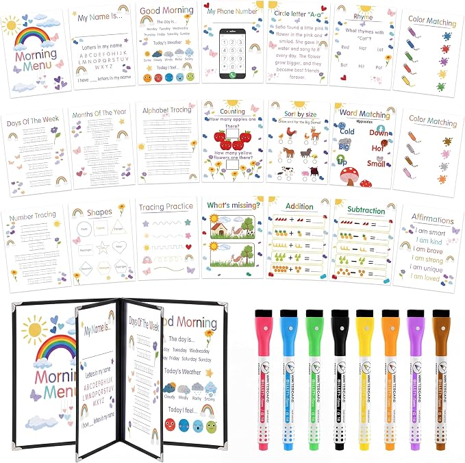 Hushee 31 Pcs Homeschool Morning Menu Kit for Toddler Kindergarten by Hushee