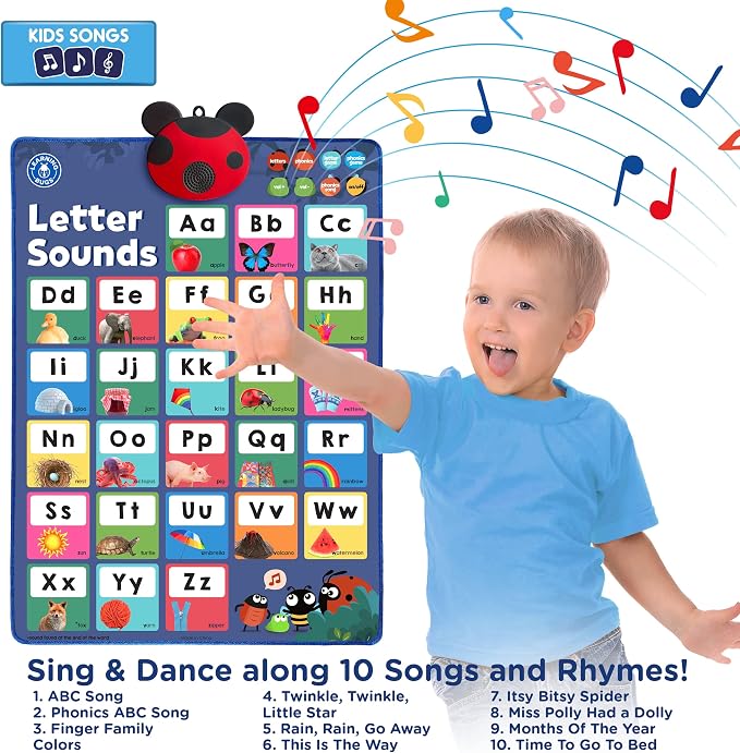 LEARNING BUGS Press to Learn Phonics, Interactive Letters and Sounds Talking Poster, Preschool & Kindergarten Learn to Read, Ages 3+ - Image 6