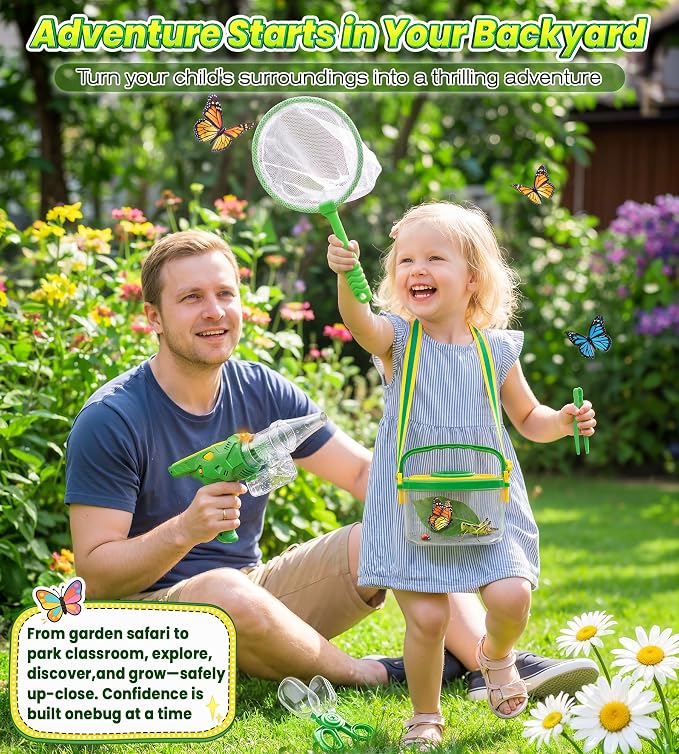 Bug Catcher for Kids Age 3-12, Bug Vacuum Catching Kit with Bug Collector - Image 4
