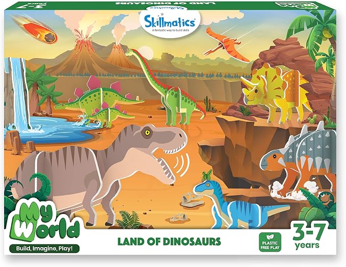 Skillmatics STEM Building Toy – My World Land of Dinosaurs by Skillmatics