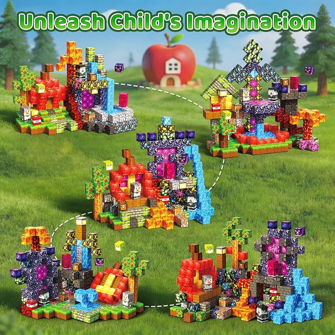 300PCS Magnetic Blocks, STEM Educational Magnet Building Cubes - Image 3