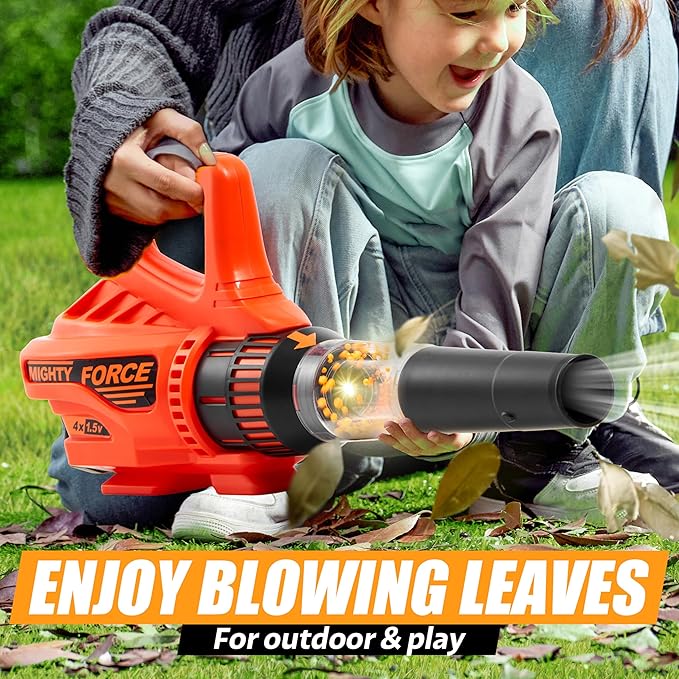 lalalark Mighty Force Kids Leaf Blower, Kids Gardening Set with Realistic Sounds, Lights and Wind, Outdoor Toys for Toddlers 3-5, Role Play Toys, Toddler Birthday Gift by JOVA