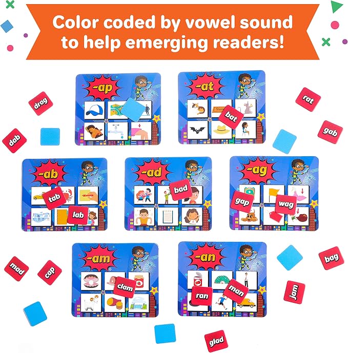 Super Words - CVC Word Builders, Phonics Games, Rhyming Words Game for Kids, Kindergarten Learning Games, Match it Puzzles for Toddlers, Learn to Read Game, CVC Words for Kindergarten Activities - Image 6